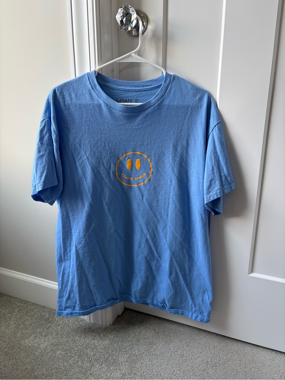 HWLF  Blue Short-Sleeve Tee with Yellow Smiley Graphic